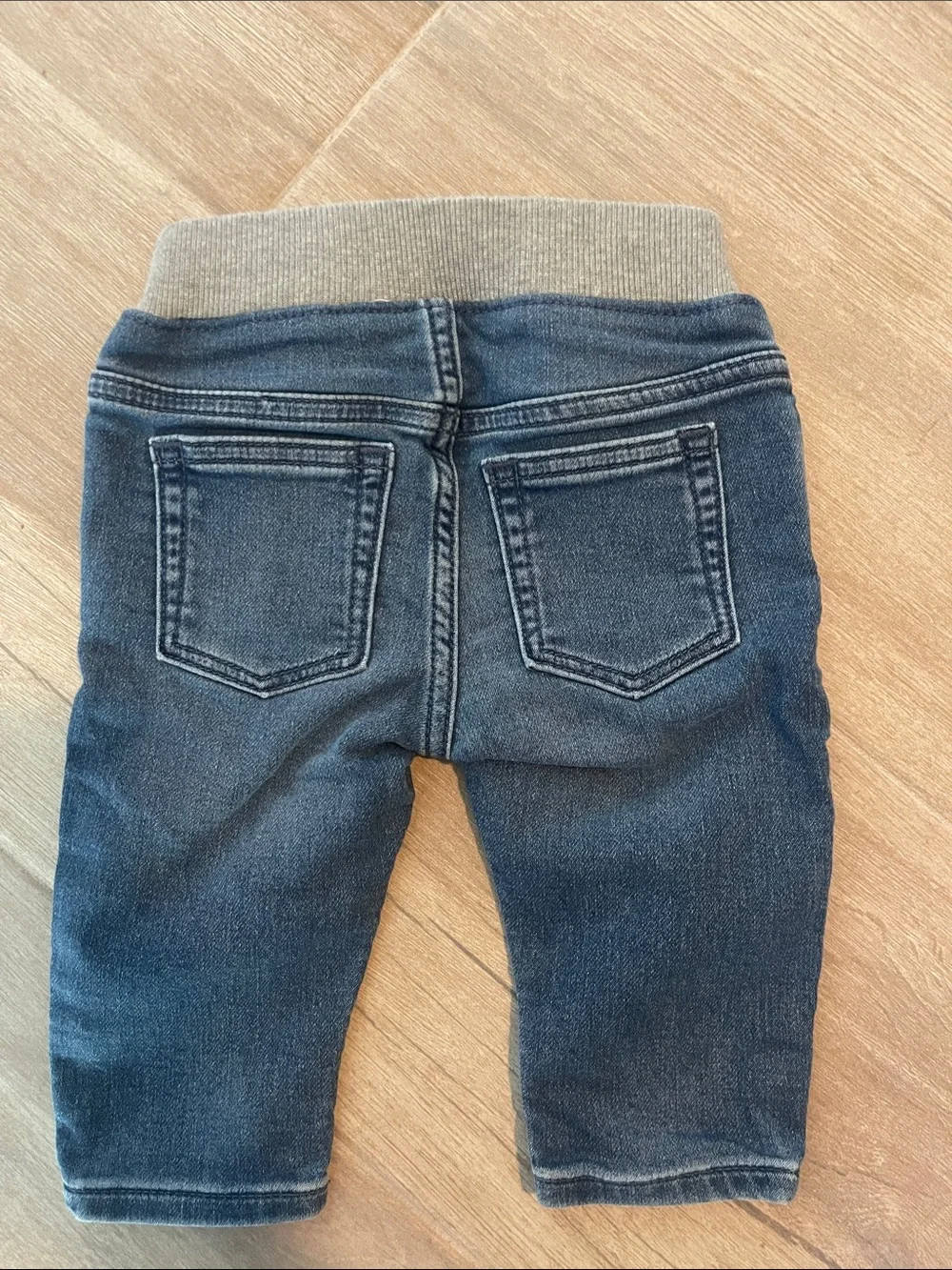 GAP Baby Denim Jeggings with Gray Elastic Waistband - Blue